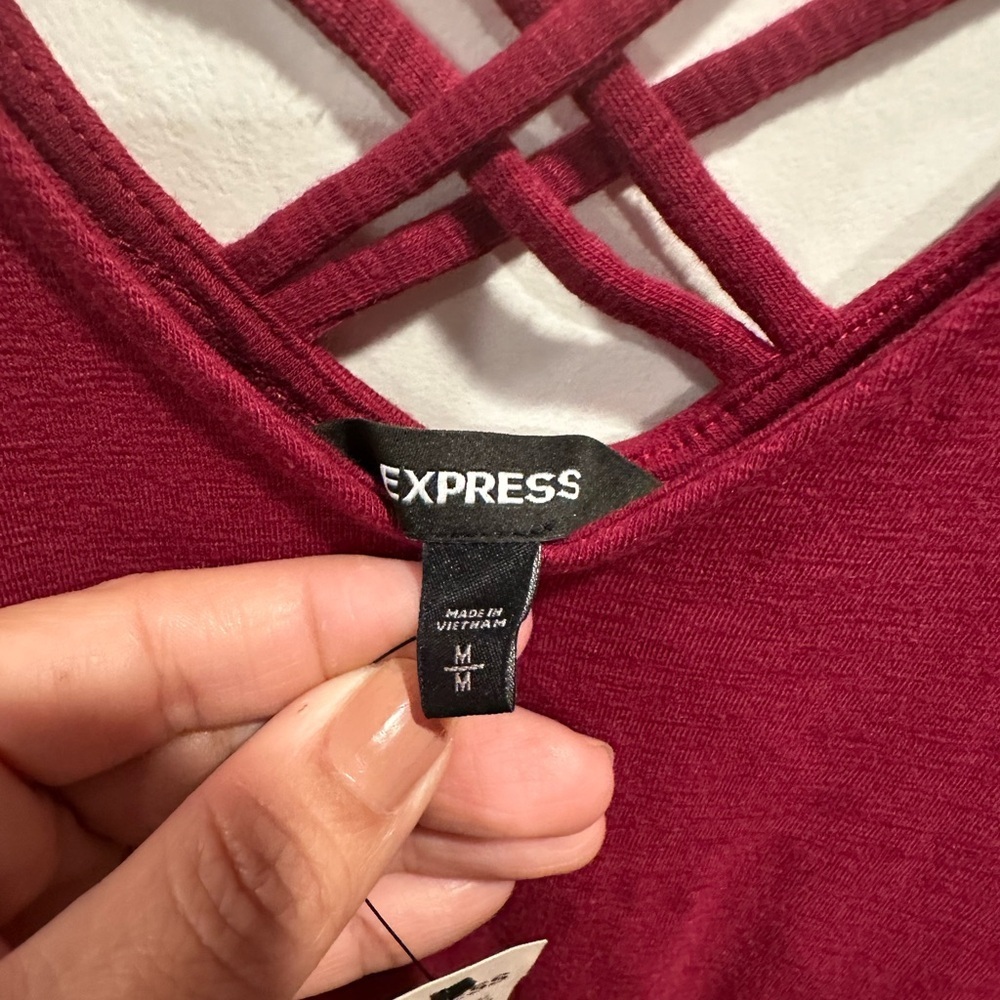 Express Deep Red Backless Dress - Picture 4 of 6